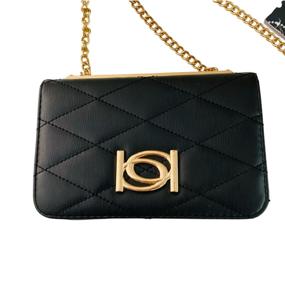 Bebe Abigail Crossbody Black Purse -Gold Tone Hardware- Great Condition!